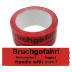 Warn-Klebeband "Bruchgefahr!" Farbe: rot, 2-sprachig