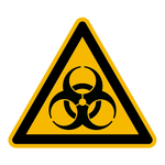 Warnzeichen "Warnung vor Biogefährdung" DIN EN ISO 7010-W009, Folie selbstklebend SL 200 mm