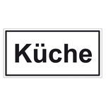 Türhinweisschild "Küche", Folie selbstklebend, 200 x 100 mm, 3 Stück/Bogen