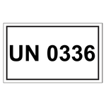 Gefahrzettel mit UN 0336, Folie, 100 x 60 mm, 500 Stück/Rolle