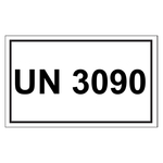 Gefahrzettel mit UN 3090, Folie, 100 x 60 mm, 500 Stück/Rolle