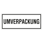 Verpackungskennzeichen Umverpackung, Weiß, Haftpapier, 140 x 55 mm, 500 Stück/Rolle