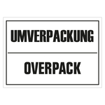 Verpackungskennzeichen Umverpackung, Overpack, Weiß, Haftpapier, 140 x 100 mm, 500 Stück/Rolle