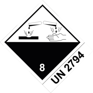 Gefahrgutaufkleber Klasse 8 Ätzende Stoffe UN 2794