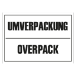Verpackungskennzeichen Umverpackung Overpack