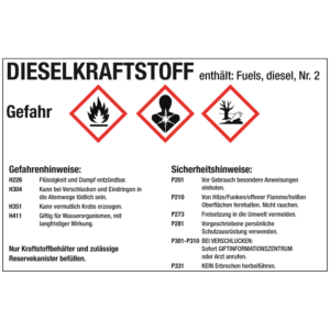 GHS-Kraftstoffetikett-Dieselkraftstoff-fuer-Zapfsaeulen-Kanister-und-Faesser