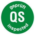 Qualitaetsaufkleber-QS-geprueft-inspected-Gruen-Dokumentenfolie-35-mm-Rund-Einzeletikett
