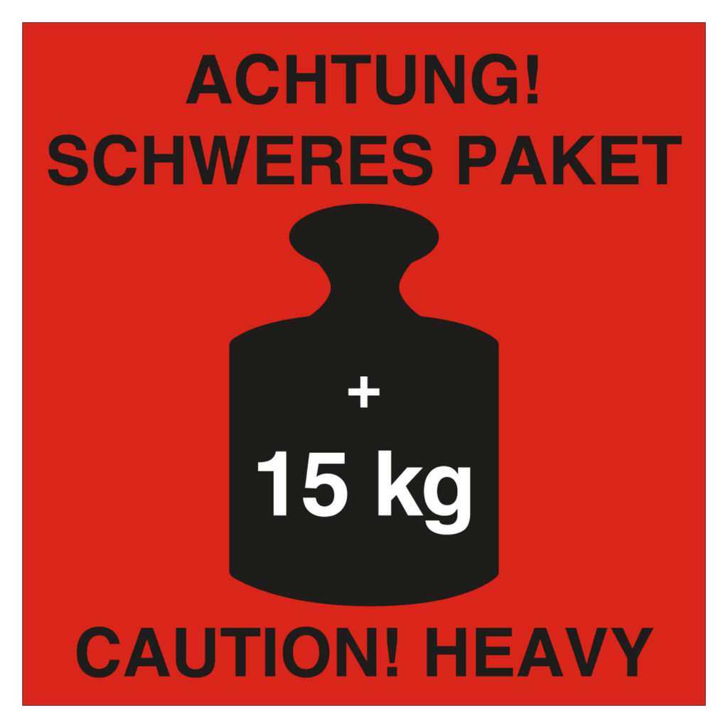 Schweres Paket Aufkleber 15 kg