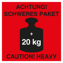 Schweres Paket Aufkleber 20 kg