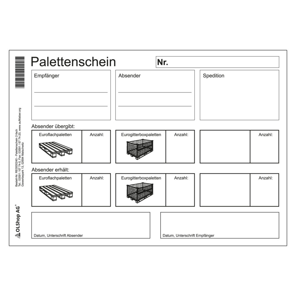 Palettenschein