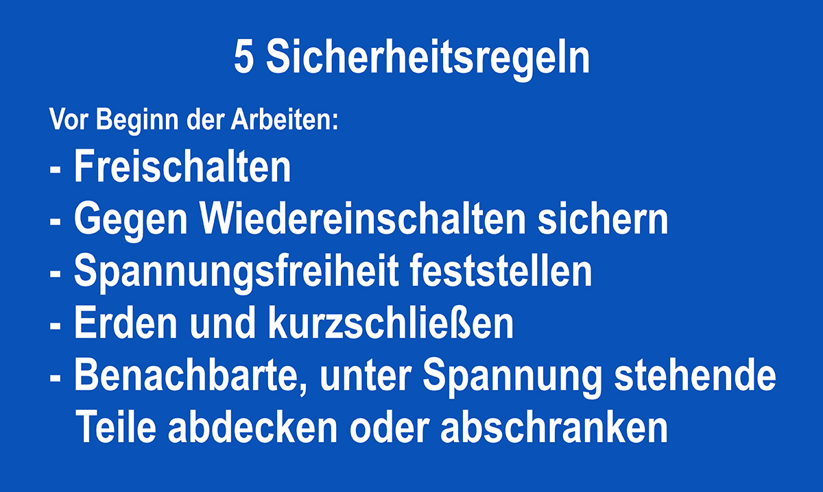 Beitragsbild von 5 Sicherheitsregeln – sicheres Arbeiten an elektrischen Anlagen