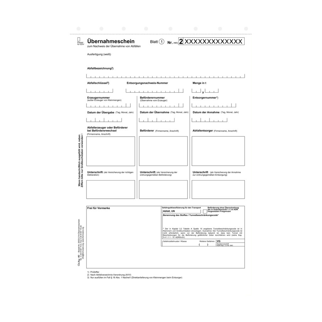 bernahmeschein Beispielbild