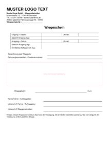 Muster Wiegeschein