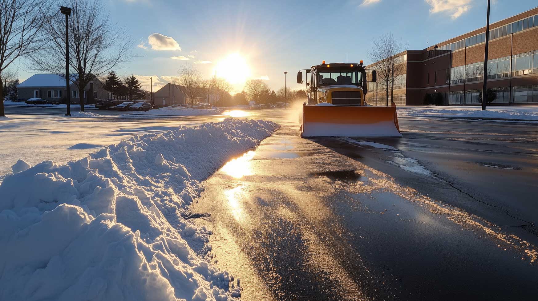 R�umfahrzeug auf Betriebsgel�nde zur Bek�mpfung von Wintergl�tte