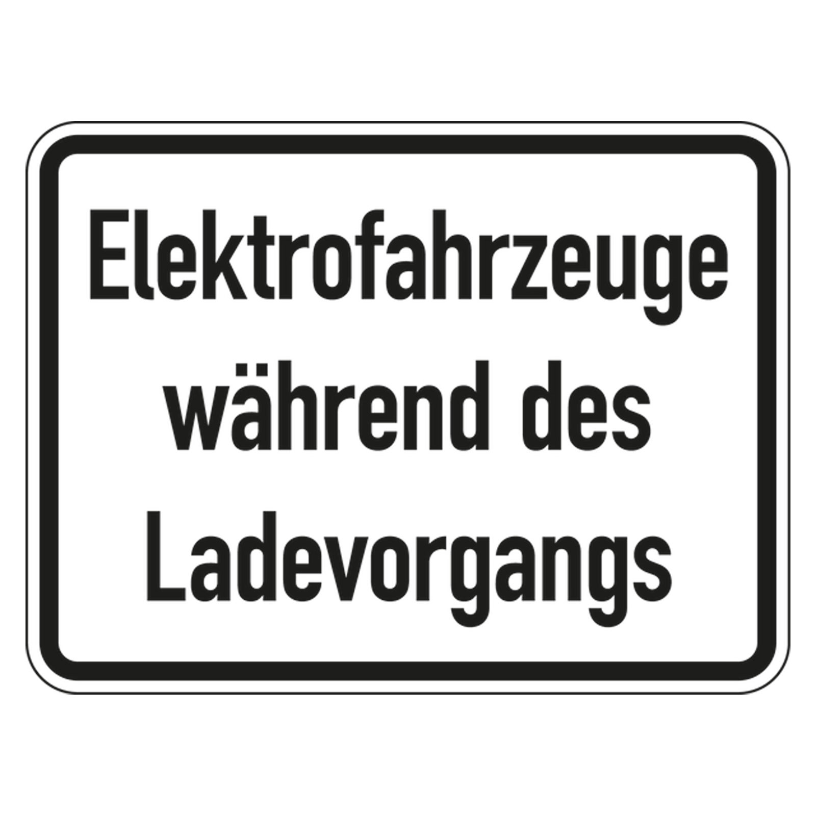 Verkehrszusatzzeichen "Elektrofahrzeuge während des Ladevorgangs" VZ 1050-32