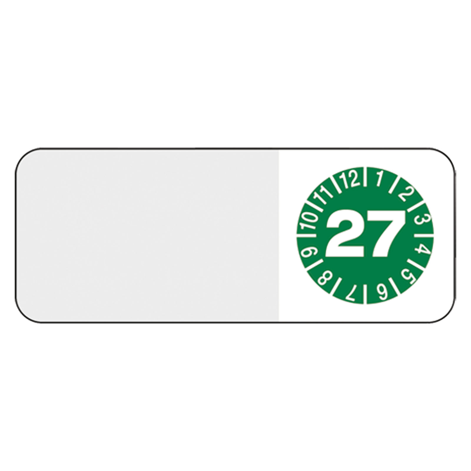 Kabelprüfplakette Grün Jahr 27