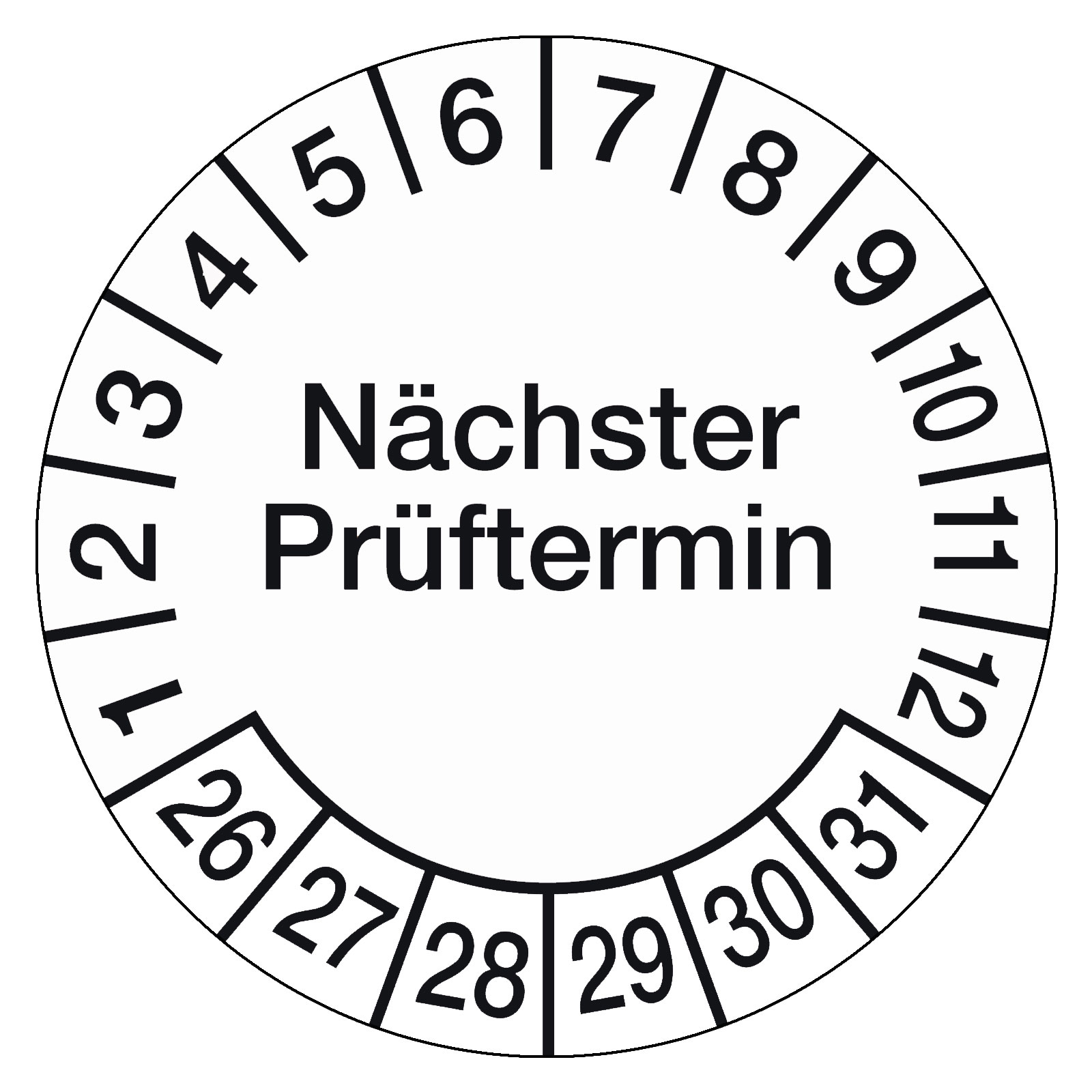 Mehrjahresprüfplakette "Nächster Prüftermin"