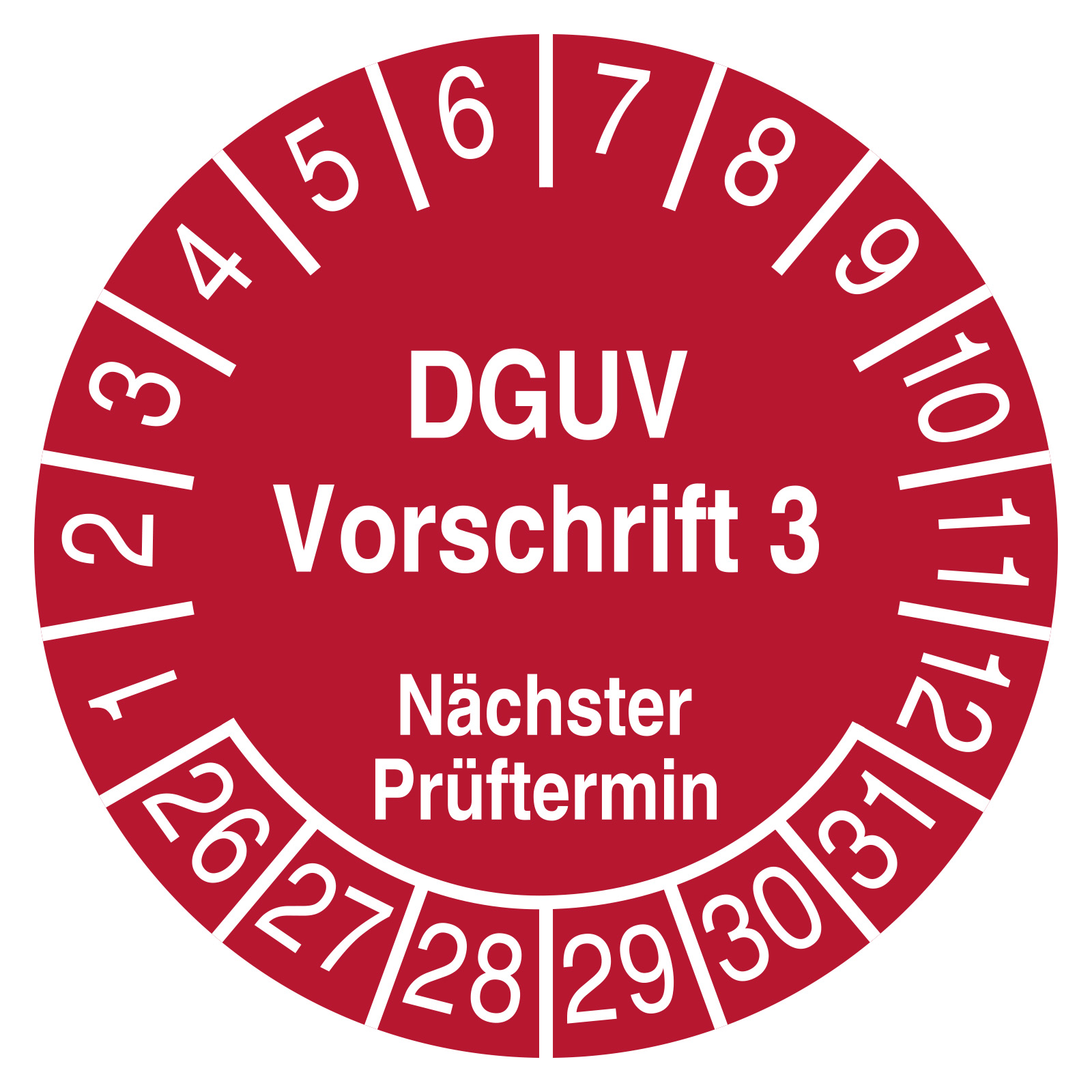 Prüfplakette DGUV Vorschrift 3 Nächster Prüftermin