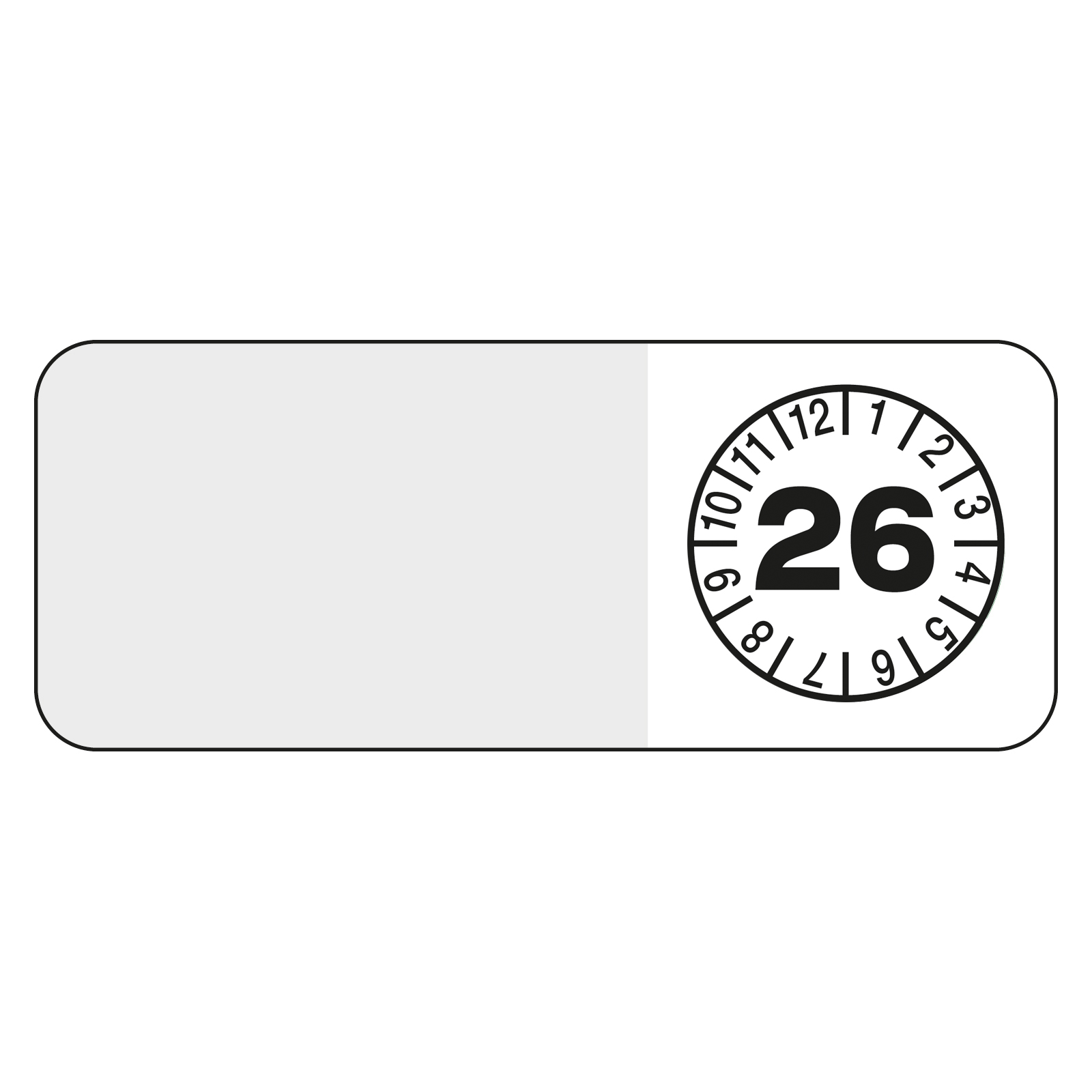 Kabelpr�fplakette in Jahresfarben 2-stellig