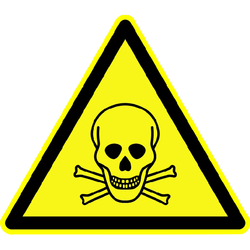 Warnung vor giftigen Stoffen - Warnschild BGV A8 W03 Folie selbstklebend 10 cm