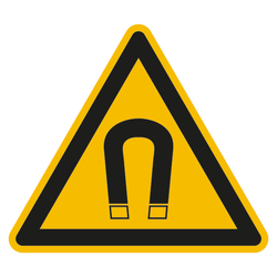 Warnung vor magnetischem Feld - Warnschild BGV A8 W13 Folie selbstklebend 10 cm