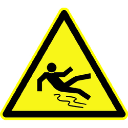 Warnung vor Rutschgefahr - Warnschild BGV A8 W28 Folie selbstklebend 10 cm