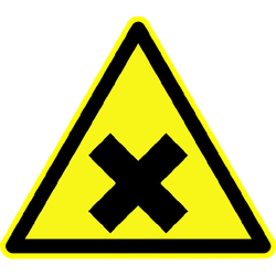 Warnung vor gesundheitssch&auml;dlichen und reizenden  Stoffen - Warnschild BGV A8 W18 Folie selbstklebend 20 cm