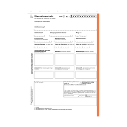 Übernahmeschein 3-fach, Trennsatz 21 x 29,7 cm, mit laufender Nummerierung 100er Pack
