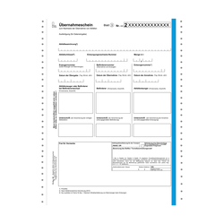Übernahmeschein 4-fach, endlos 24 cm x 12", mit laufender Nummerierung 500er Karton