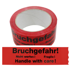 1 Rolle Klebeband "Bruchgefahr - Nicht werfen! - Fragile - Handle with Care!"