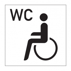WC Schild Rollstuhlfahrer - Folie 300 mm