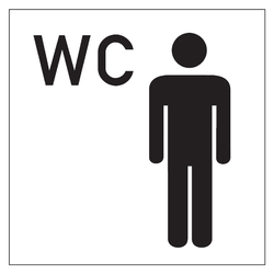 WC Schild Herren - Aluminium 300 mm