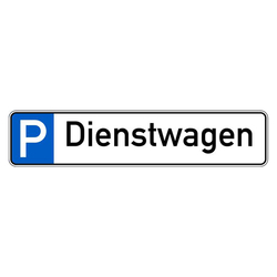 Parkplatzreservierungsschild "Dienstwagen" Aluminium 520 x 110 mm