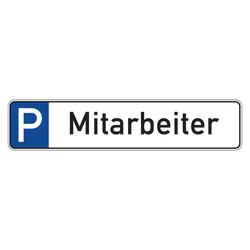 Parkplatzreservierungsschild "Mitarbeiter" Aluminium 520 x 110 mm