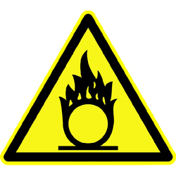 Warnung vor brandfördernden Stoffen - Warnschild BGV A8 W11