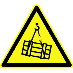 Warnung vor schwebender Last - Warnschild BGV A8 W06