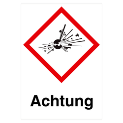 GHS-Symbol explosive Stoffe - Achtung