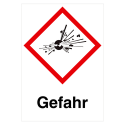 GHS-Symbol explosive Stoffe - Gefahr