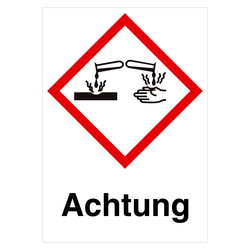 GHS-Symbol Hautätzend - Achtung
