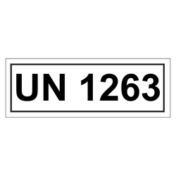 Gefahrzettel mit UN 1263, in verschiedenen Größen