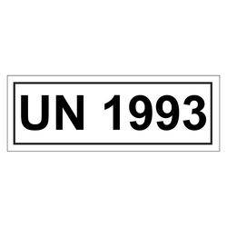 Gefahrzettel mit UN 1993, in verschiedenen Größen