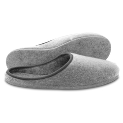 Filzpantoffeln in grau mit Filzsohle