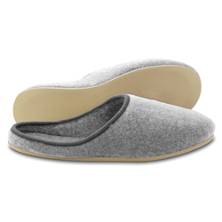 Filzpantoffeln in grau mit Porosohle Gr&ouml;&szlig;e 39