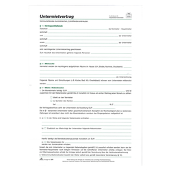 Untermietvertrag 4 Seiten 10er Pack