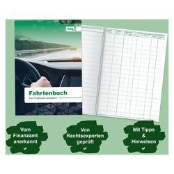 2 Fahrtenbücher für PKW DIN A5 mit 1 Parkscheibe im Set