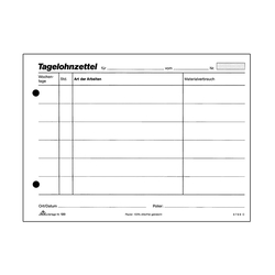 Tagelohn-Block Tagelohnzettel DIN A5