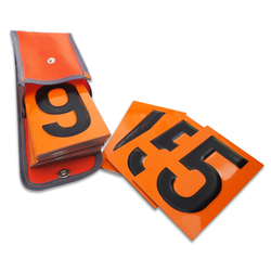 Warntafel blanko, orange, Stahlblech reflektierend ohne Halter, 400 x 300 mm inkl. Abdeckhaube und Ziffernsatz