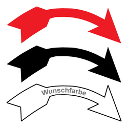 Richtungspfeil Drehrichtung rechts (B x H) 68 x 22 mm in verschiedenen Farben