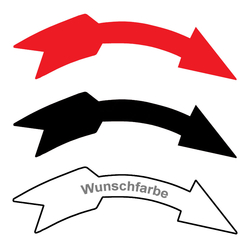 Richtungspfeil Drehrichtung rechts 40 x 12 mm in verschiedenen Farben