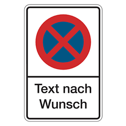 Halteverbotsschild "Absolutes Halteverbot" mit Wunschtext Aluminium gepr&auml;gt und gelocht 400 x 600 mm